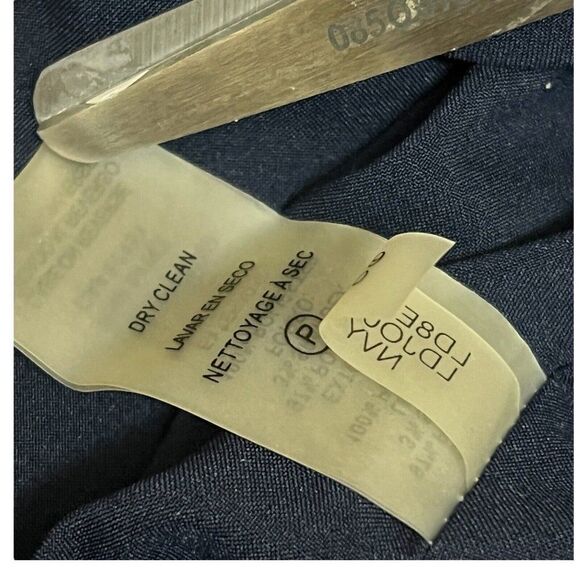 Karl Lagerfeld Dress Women’s 10 Navy Blue Lace Sleeveless Ruffle Sheath Office - Picture 10 of 13